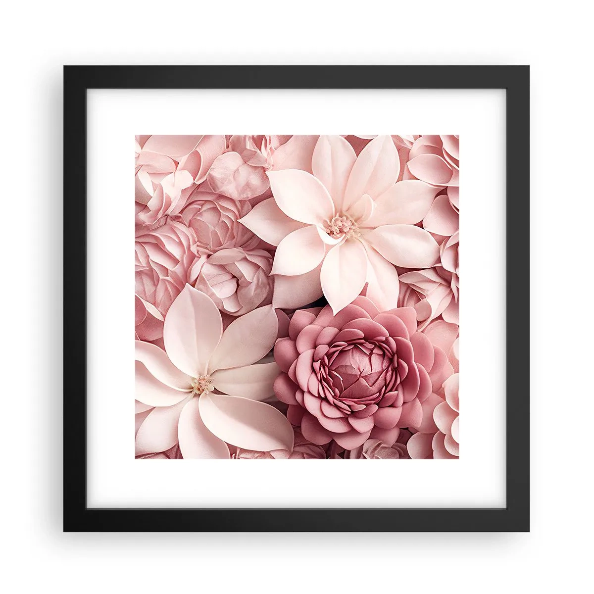 Poster in black frame - In Pink Petals - 30x30 cm