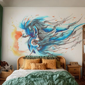 Photo Wallpaper Standard Eco - Let The Music Play - Abstraction, Woman, Music - 450x315 cm