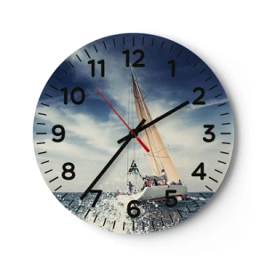 Wall clock - Clock on glass - They Won't Catch Us - 40x40 cm