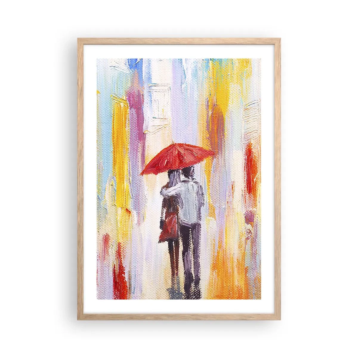 Poster in light oak frame - Let It rain - 50x70 cm