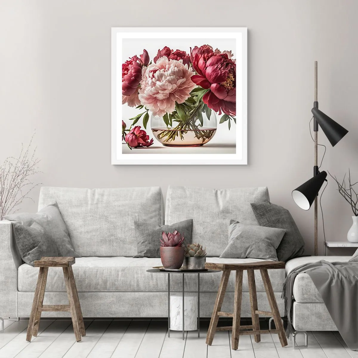 Poster in white frmae - In Full Bloom of Beauty - 60x60 cm