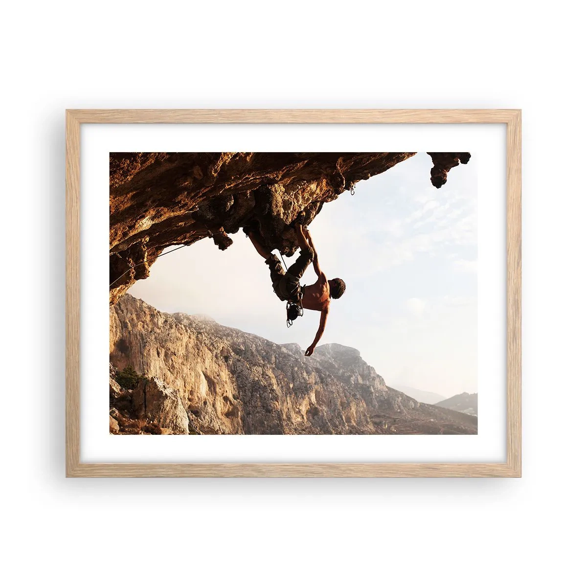 Poster in light oak frame - The Whole World on a Sharp Cliff - 50x40 cm