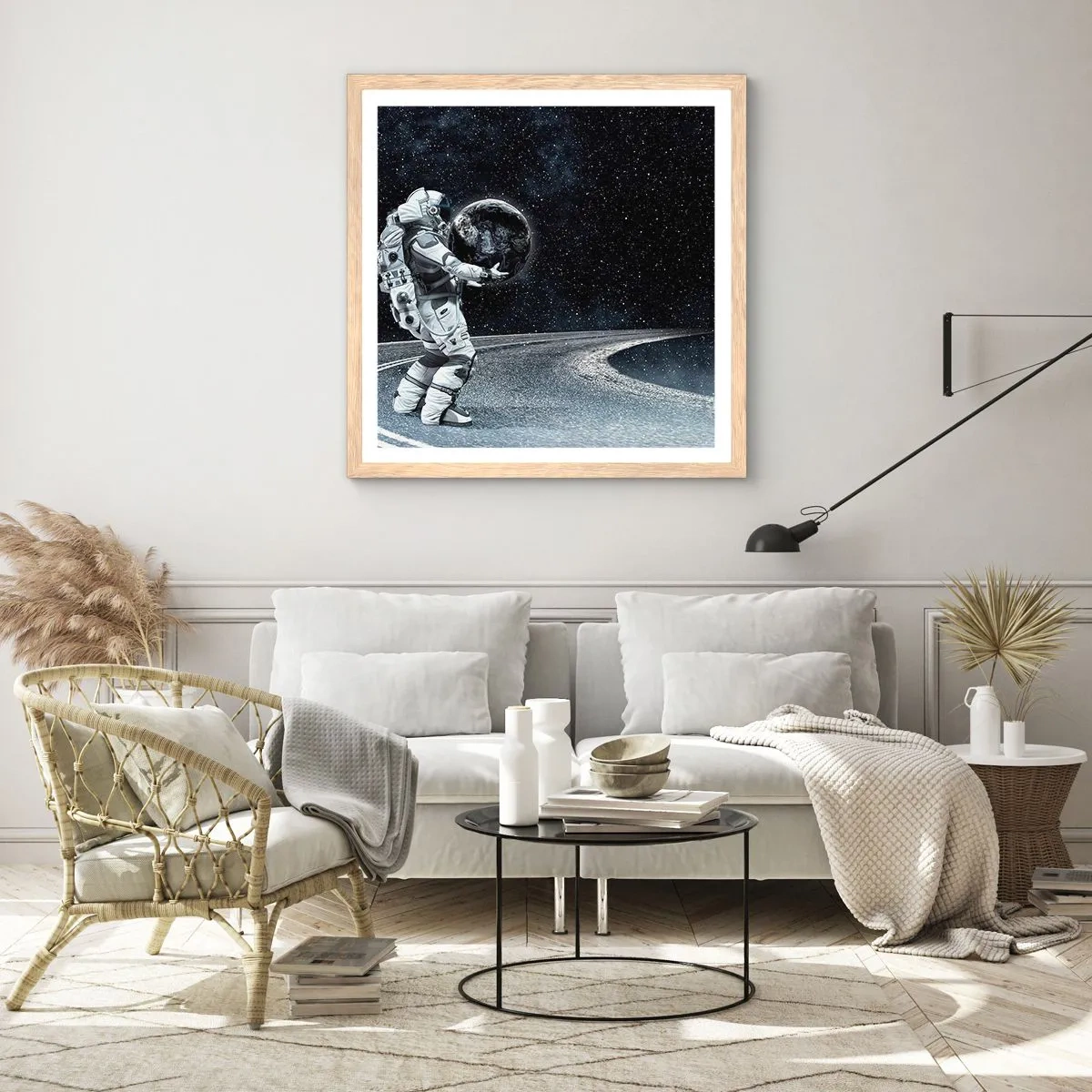 Poster in light oak frame - On the Milky Way - 60x60 cm