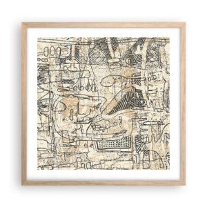 Poster in light oak frame - Waiting to Be Decoded - 50x50 cm