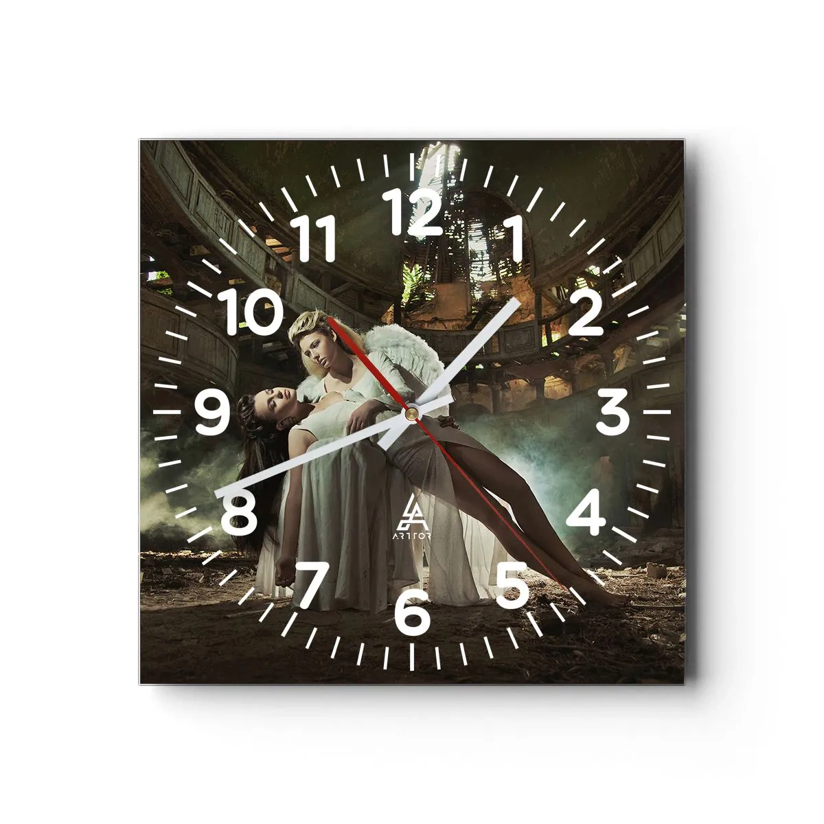 Wall clock - Clock on glass - Spirit of Old Theatre - 40x40 cm