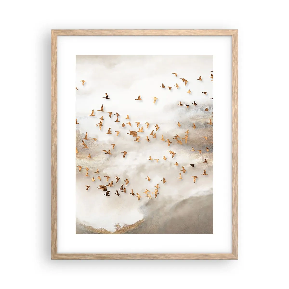 Poster in light oak frame - It Is Time - 40x50 cm