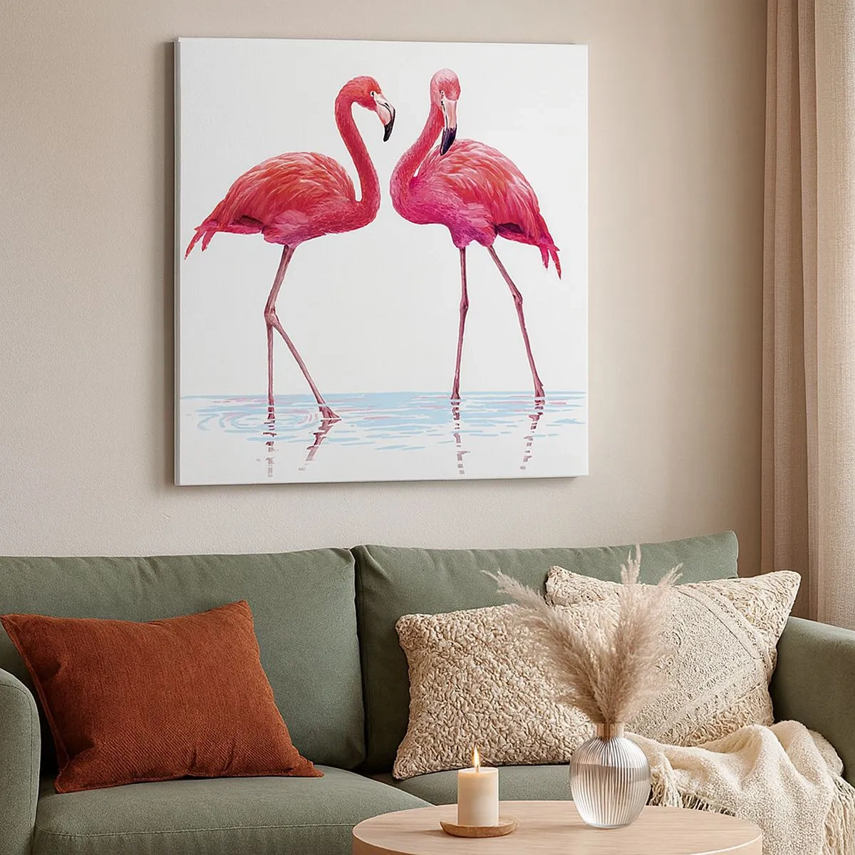 Canvas picture - Pink Rendezvous - 30x30 cm