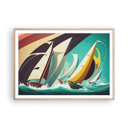 Poster in light oak frame - Standing Up to Elements - 100x70 cm