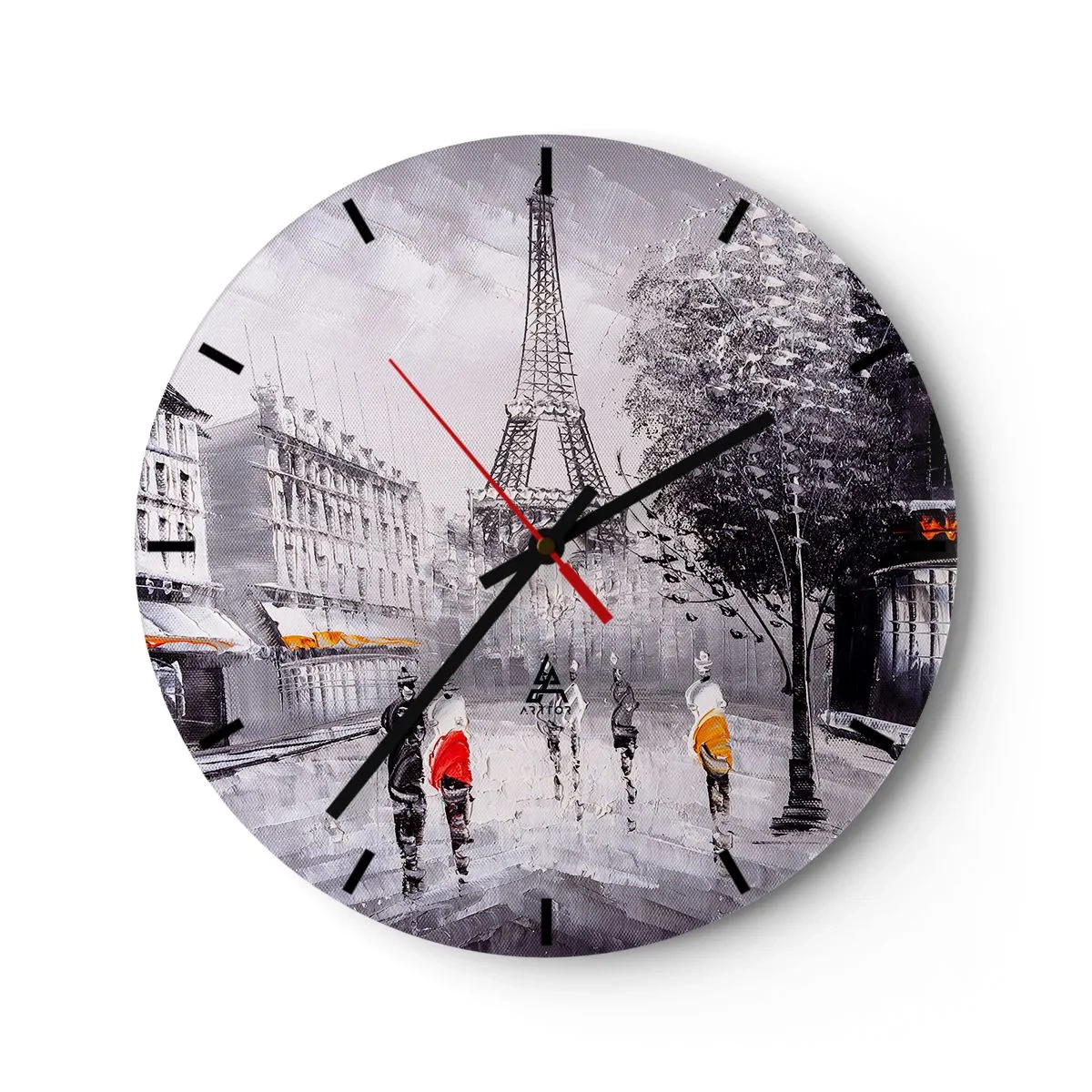 Wall clock - Clock on glass - Parisian Walk - 40x40 cm