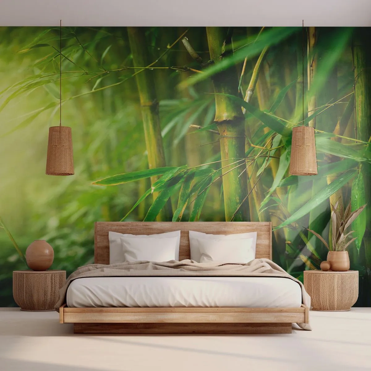 Custom Self-Adhesive Wallpaper Deluxe Sticker - Getting to Know the Green - Plant, Bamboo, Jungle
