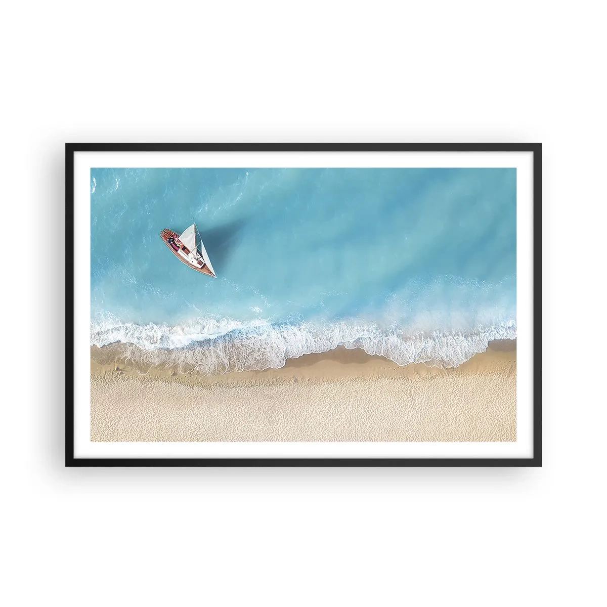 Poster in black frame - On the Border of Blue and Gold - 91x61 cm