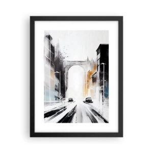 Poster in black frame - Study of a City: Architecture and Movement - 30x40 cm