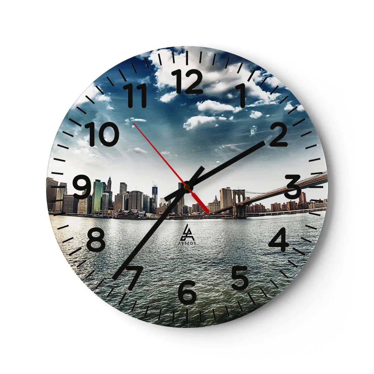 Wall clock - Clock on glass - Glass Island - 40x40 cm
