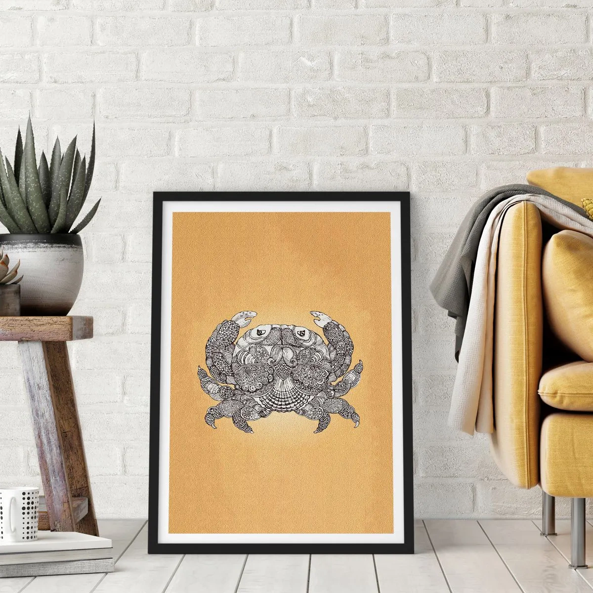 Poster in black frame - Tales of Mr Crab - 70x100 cm