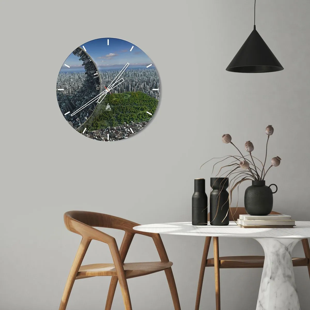 Wall clock - Clock on glass - Nature Is Eternal - 40x40 cm