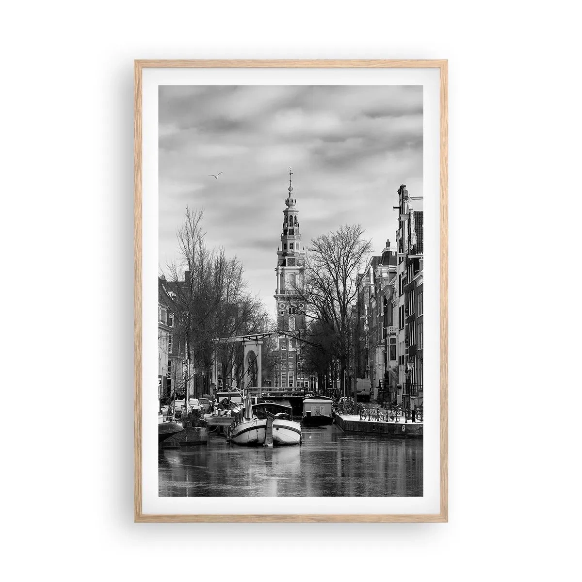 Poster in light oak frame - Amsterdam Atmosphere - 61x91 cm