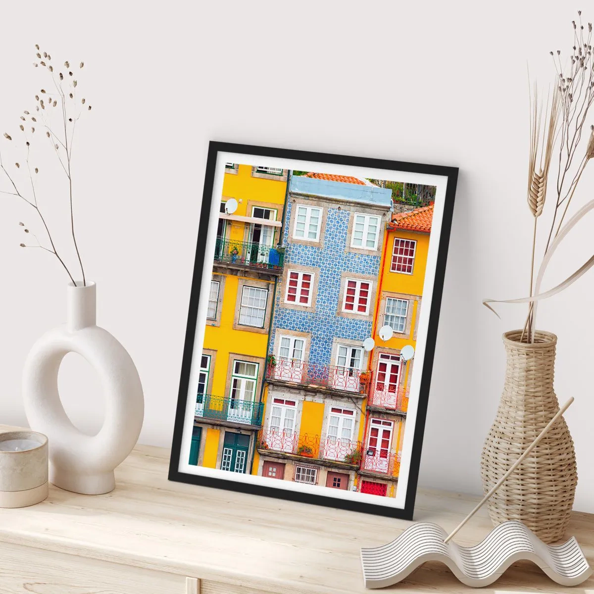 Poster in black frame - Colours of Old Town - 61x91 cm