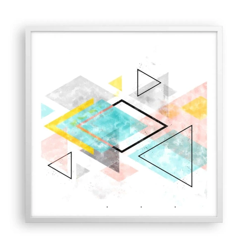Poster in white frmae - Geometric Play - 60x60 cm