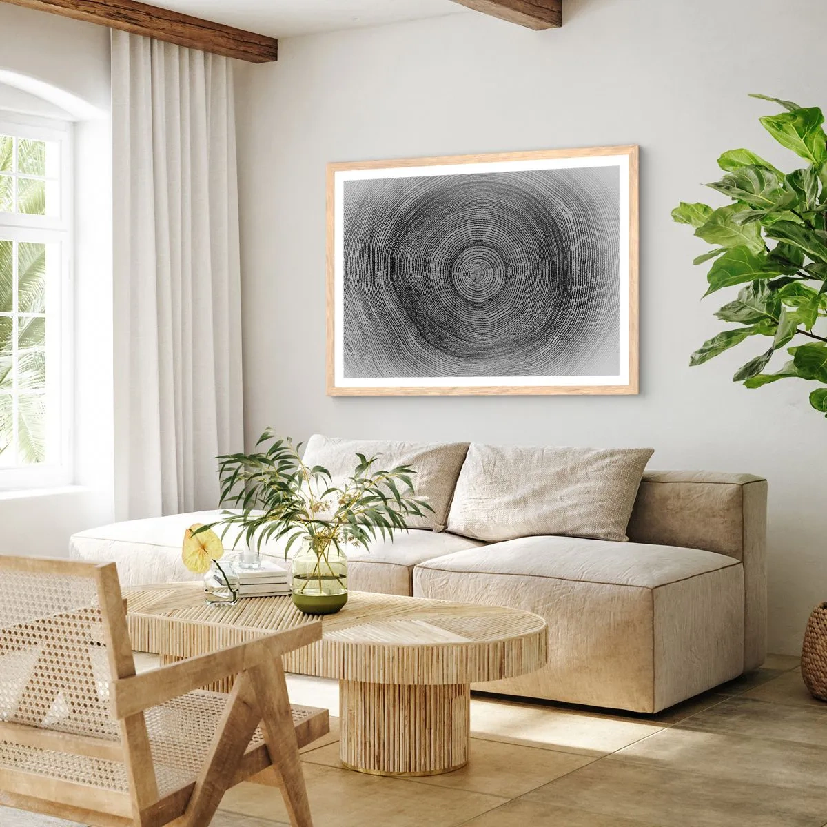 Poster in light oak frame - Sign of the Time - 70x50 cm