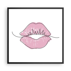Poster in black frame - Ready for a Kiss? - 60x60 cm