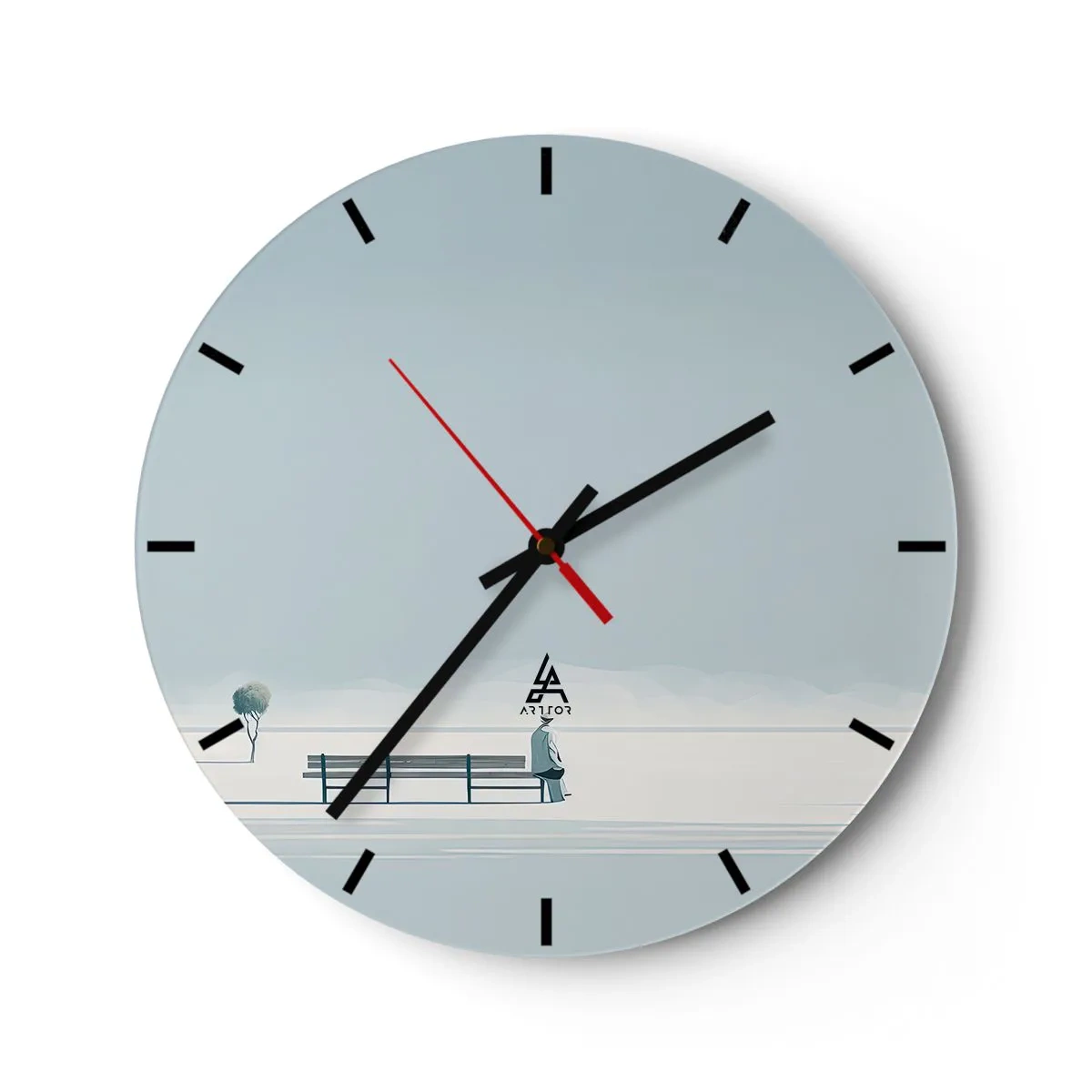 Wall clock - Clock on glass - Yes, I Am Waiting - 30x30 cm