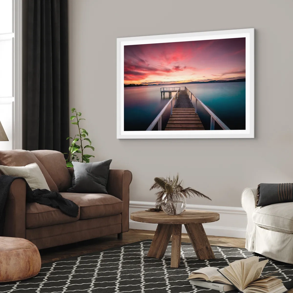 Poster in white frmae - Mild Flame of an Evening - 100x70 cm