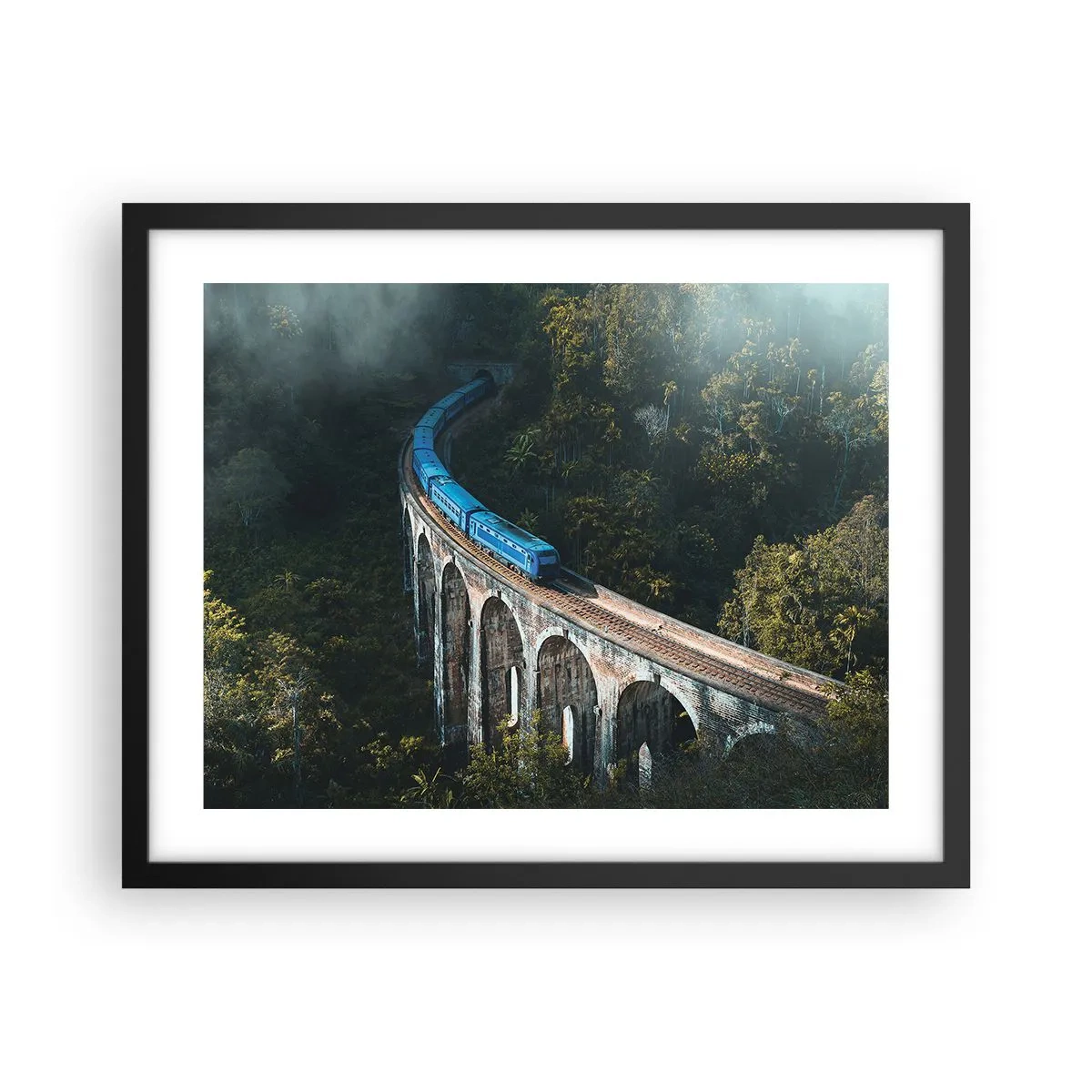 Poster in black frame - Train through Nature - 50x40 cm