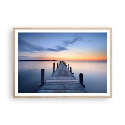 Poster in light oak frame - Calm of a Quiet Dusk - 100x70 cm