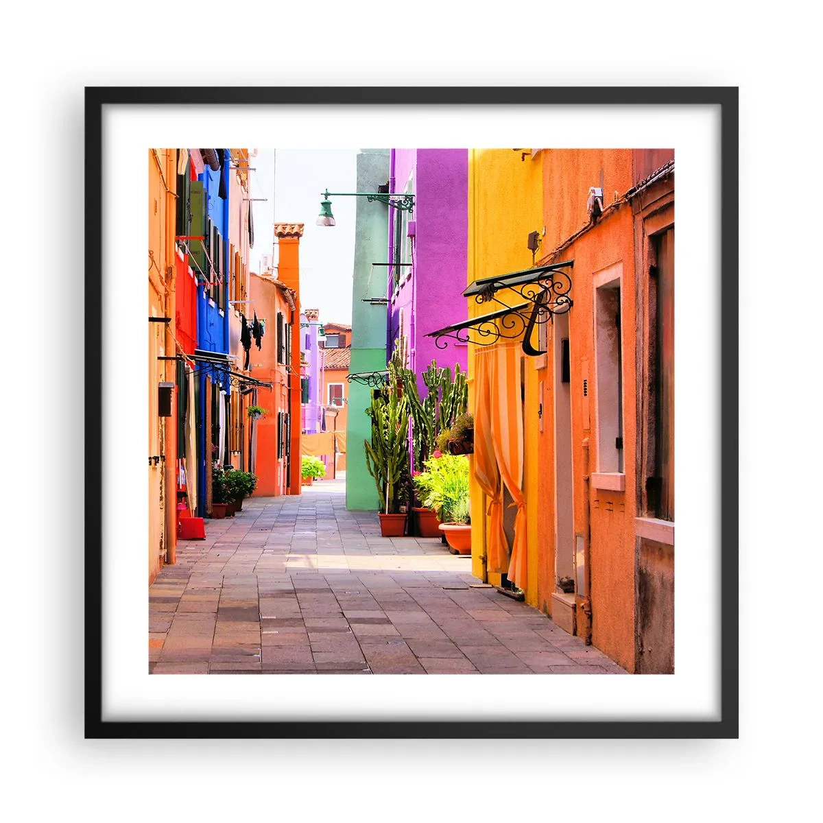 Poster in black frame - Rainbow Alley - 50x50 cm