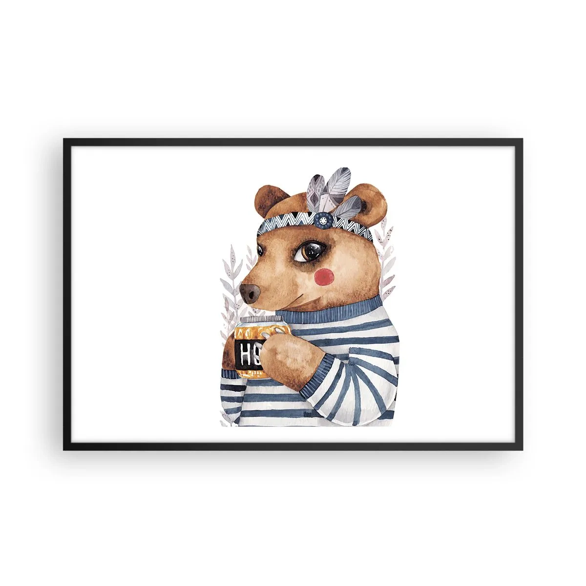 Poster in black frame - Sweet Lady Bear - 91x61 cm