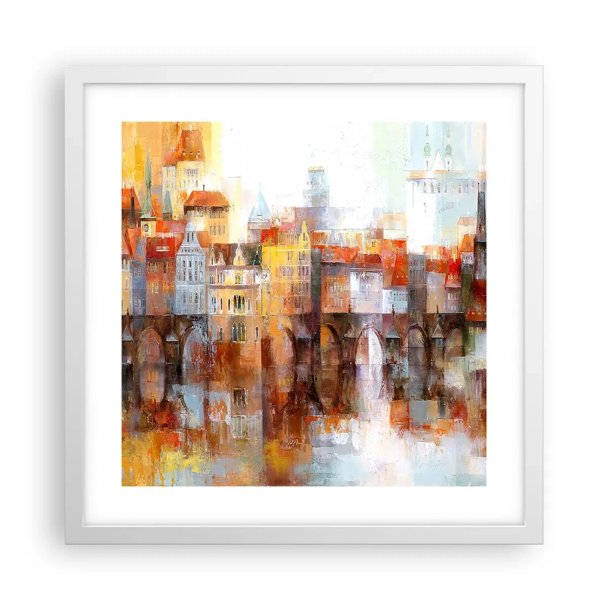 Poster in white frmae - Under The Bridge It Is Also Pretty - 40x40 cm
