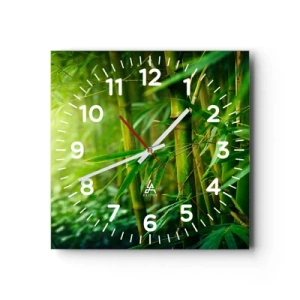 Wall clock - Clock on glass - Getting to Know the Green - 40x40 cm