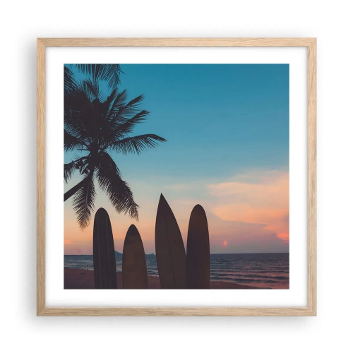 Poster in light oak frame - Tomorrow Will Be Fun Too - 50x50 cm