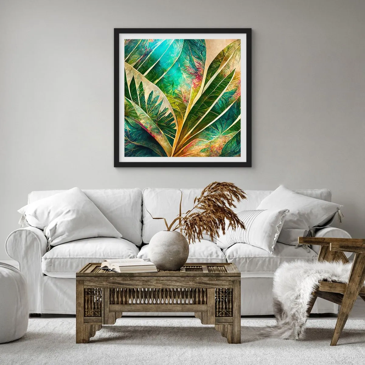 Poster in black frame - Colours of the Tropics - 30x30 cm