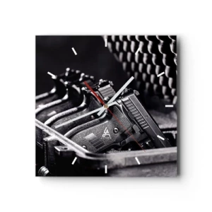 Wall clock - Clock on glass - Male Sport - 30x30 cm