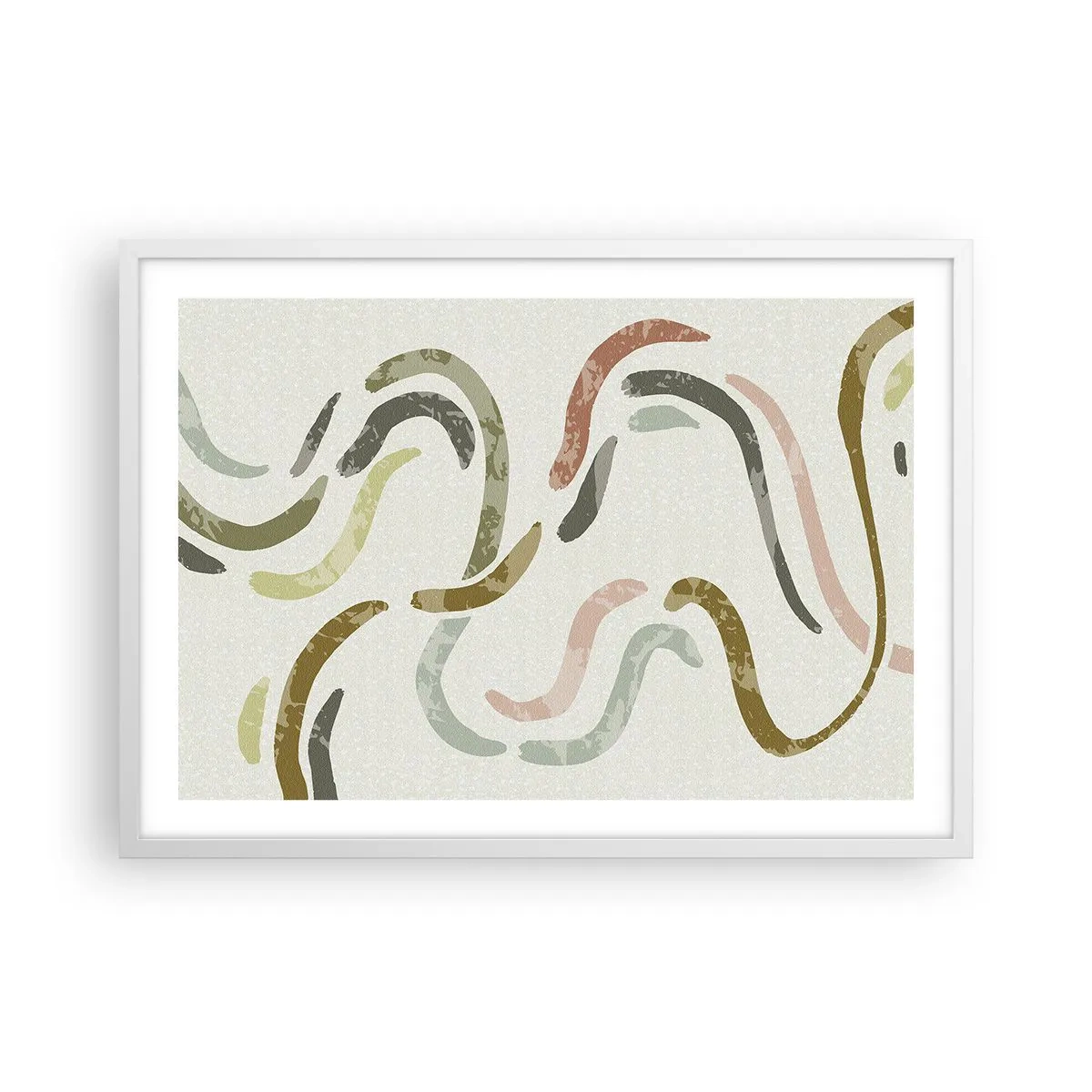 Poster in white frmae - Cheerful Dance of Abstraction - 70x50 cm
