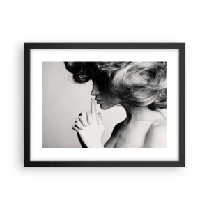 Poster in black frame - Listening to Herself - 40x30 cm