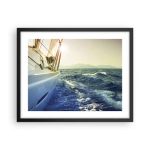 Poster in black frame - In Search of Adventure - 50x40 cm