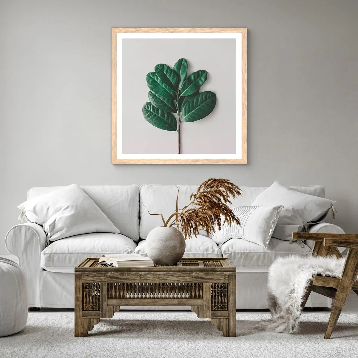 Poster in light oak frame - Drawing of Nature Itself - 50x50 cm