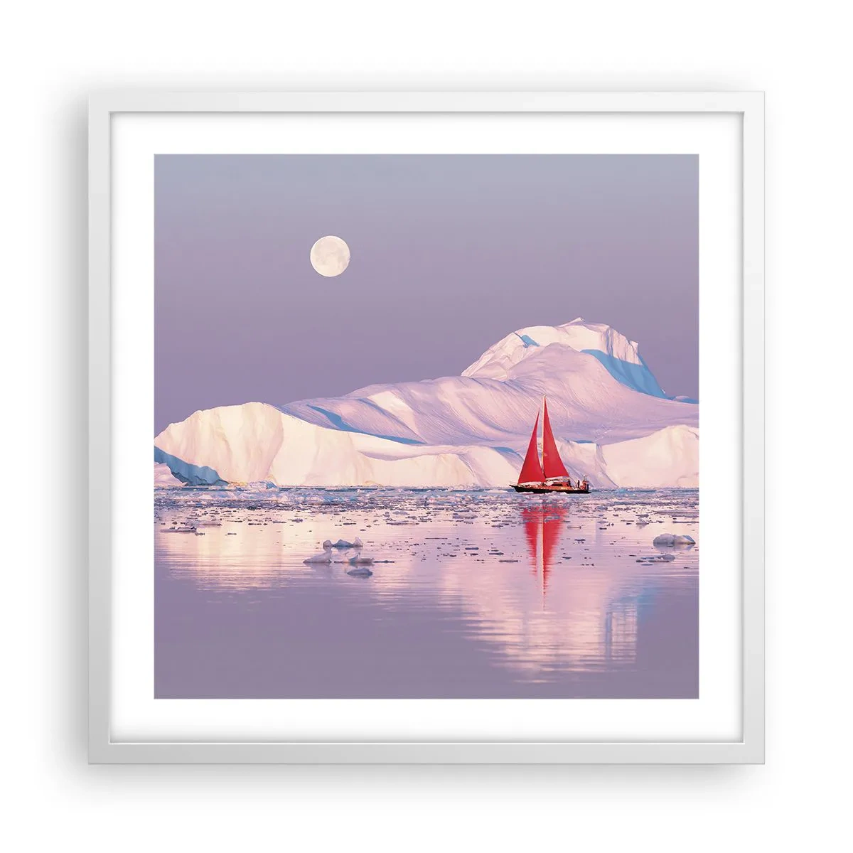 Poster in white frmae - Heat of the Sail, Cold of the Ice - 50x50 cm