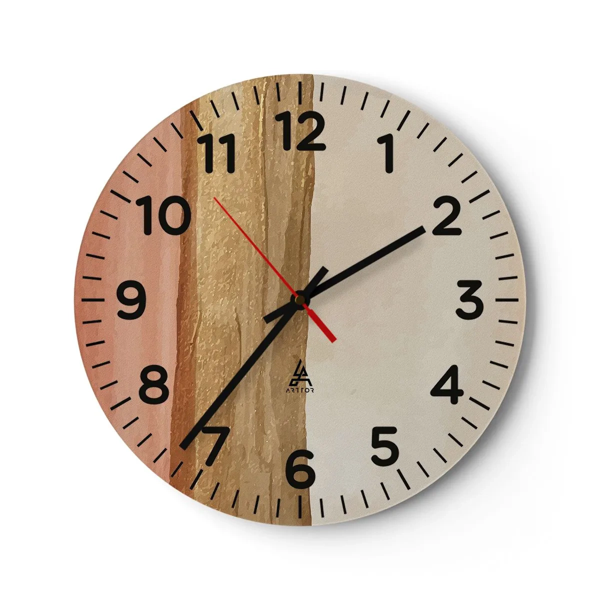 Wall clock - Clock on glass - Vertical Composition - 30x30 cm