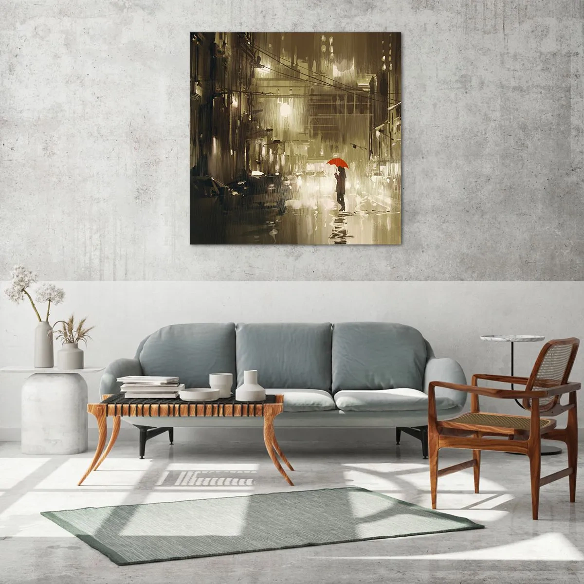 Glass picture - Alone But Not Lonely - 60x60 cm