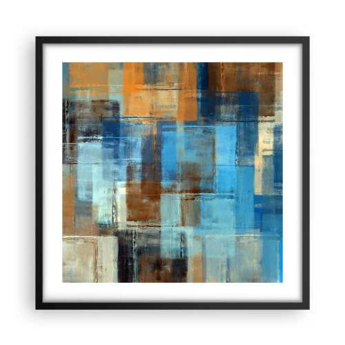Poster in black frame - Through Blue Curtain - 50x50 cm