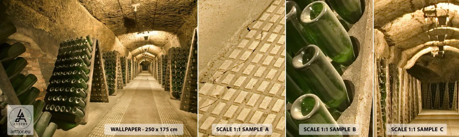 Photo Wallpaper Sample Standard Eco - Birth of Taste - Gastronomy, A bottle of wine, Wine cellar - 100x30 cm