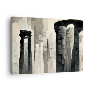 Canvas picture - Historic columns in an atmospheric monochromatic setting - 70x50cm - Majesty of Antiquity - Modern wall decoration for the living room and bedroom ARTTOR