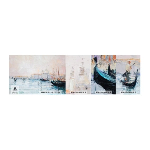 Photo Wallpaper Sample Self-Adhesive Deluxe Sticker - Behind Water behind Fog - Piece, City, Venice - 100x30 cm