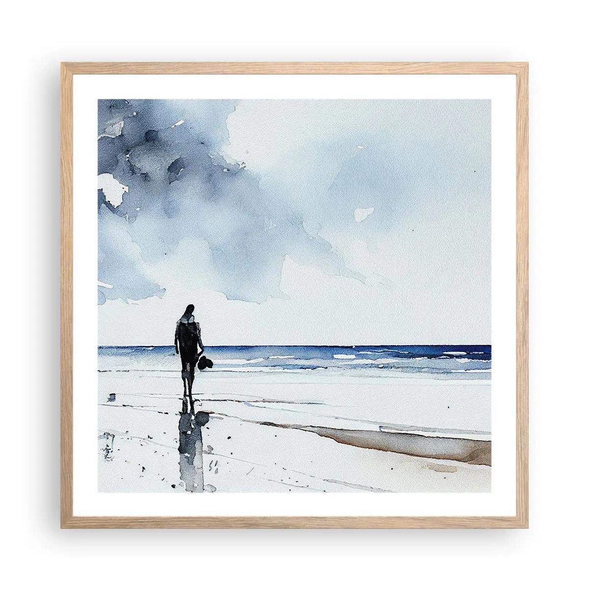 Poster in light oak frame - Conversation with the Sea - 60x60 cm