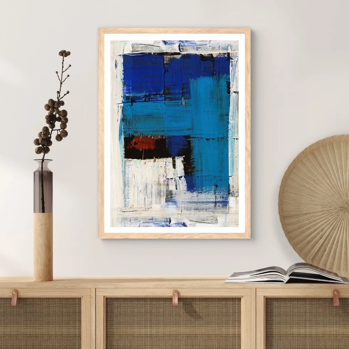 Poster in light oak frame - The Secret of Blue - 30x40 cm