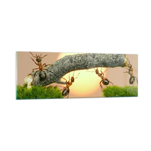 Glass picture - Joyful, Mutual Work - 90x30 cm