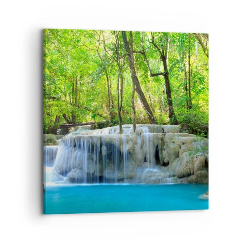 Canvas picture - Drowning in Turquoise and Green - 70x70 cm